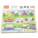 Viga Toys VIGA Drewniane Puzzle Pojazdy w mieście 24 Elementy