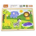 Viga Toys VIGA Drewniane Puzzle Safari 16 elementów