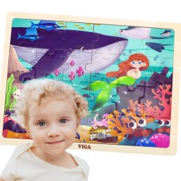 Viga Toys VIGA Drewniane Puzzle Układanka 24 el. Sekrety Morza