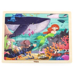 Viga Toys VIGA Drewniane Puzzle Układanka 24 el. Sekrety Morza