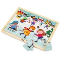 Viga Toys VIGA Drewniane Puzzle Zima 24 Elementy