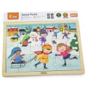 Viga Toys VIGA Drewniane Puzzle Zima 24 Elementy