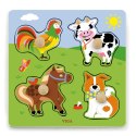 Viga Toys VIGA Drewniane Puzzle z Pinezkami Farma