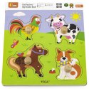 Viga Toys VIGA Drewniane Puzzle z Pinezkami Farma