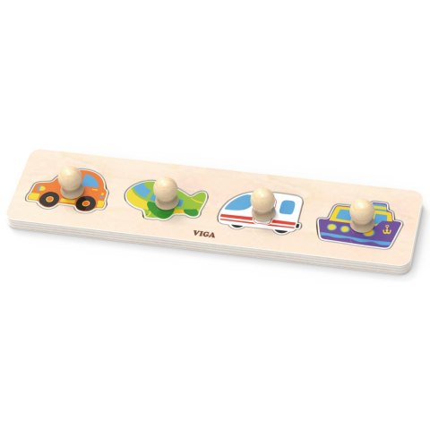 Viga Toys VIGA Drewniane Puzzle z Pinezkami Transport