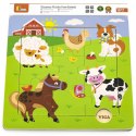 Viga Toys VIGA Poręczne Drewniane Puzzle Farma 9 elementów