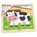 Viga Toys VIGA Poręczne Drewniane Puzzle Krówka 9 elementów