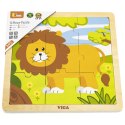 Viga Toys VIGA Poręczne Drewniane Puzzle Lew 9 elementów