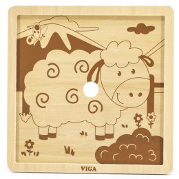 Viga Toys VIGA Poręczne Drewniane Puzzle Owieczka 9 elementów