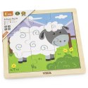 Viga Toys VIGA Poręczne Drewniane Puzzle Owieczka 9 elementów