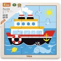 Viga Toys VIGA Poręczne Drewniane Puzzle Statek 9 elementów