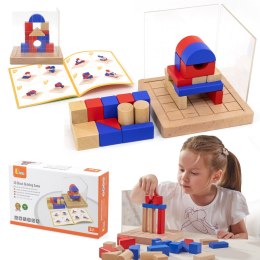 Viga Toys Viga Drewniana Gra Budowanie Klocki 3D Montessori