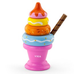 Viga Toys Drewniana Piramida Viga Lody owocowe 5 elementów