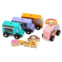 Viga Toys VIGA Drewniany Zestaw Food Trucki Pojazdy cukierni 4 autka