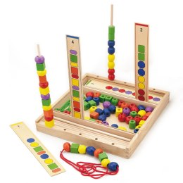 Viga Toys VIGA Drewniana Gra edukacyjna Logiczne koraliki 104 elementy Montessori