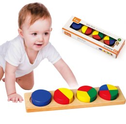 Viga Toys VIGA Drewniana Układanka Klocki Matematyczne Ułamki 10 Klocków Montessori