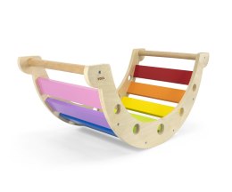 Viga Toys VIGA Drewniany Bujak Mostek 2w1 Huśtawka Montessori Tęczowa