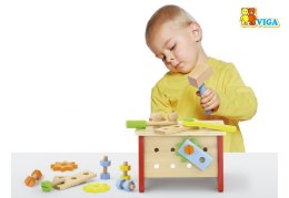 Viga Toys Viga Toys Drewniany Warsztat Majsterkowicza z Narzędziami Edukacyjny Montessori