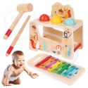 Tooky Toy TOOKY TOY Drewniana Przebijanka Wbijanka 2w1 Instrument Muzyczny Zwierzątka z Cymbałkami Wiewiórka