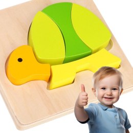 Tooky Toy TOOKY TOY Puzzle Układanka Montessori Grube Klocki Żółw 5 el.