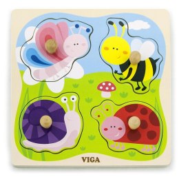 Viga Toys VIGA Drewniane Puzzle z Pinezkami Owady