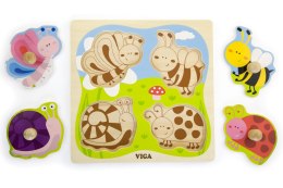 Viga Toys VIGA Drewniane Puzzle z Pinezkami Owady