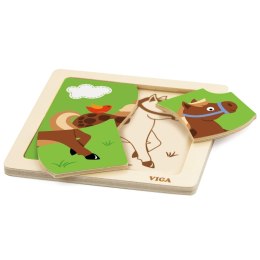 Viga Toys VIGA Poręczne Drewniane Puzzle Konik