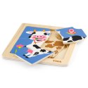 Viga Toys VIGA Poręczne Drewniane Puzzle Krówka