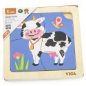 Viga Toys VIGA Poręczne Drewniane Puzzle Krówka