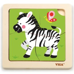 Viga Toys VIGA Poręczne Drewniane Puzzle Zebra