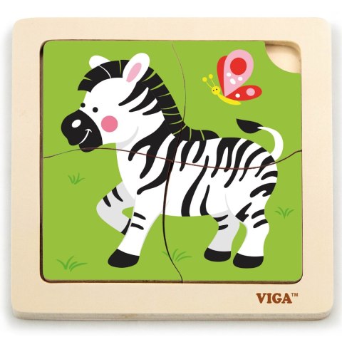 Viga Toys VIGA Poręczne Drewniane Puzzle Zebra