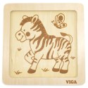 Viga Toys VIGA Poręczne Drewniane Puzzle Zebra