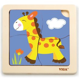 Viga Toys VIGA Poręczne Drewniane Puzzle Żyrafa