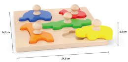 Viga Toys Viga Drewniane Puzzle z Pinezkami Zwierzęta