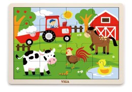 Viga 51448 Puzzle na podkładce 16 elementów - Farma