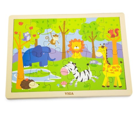 Viga 50198 Puzzle na podkładce 24 elementy zoo